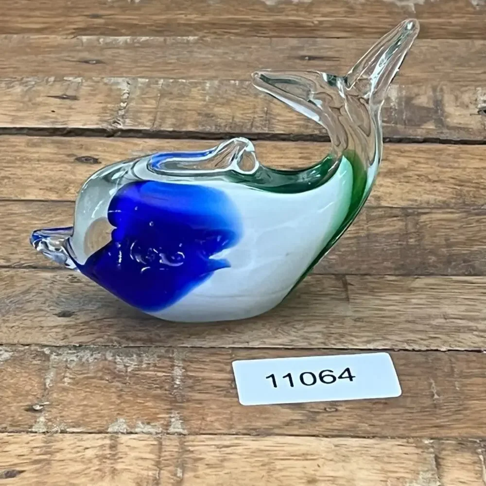 Vintage Art Glass Fish Figurine Display Marine Decor Nautical - Picture 10 of 11
